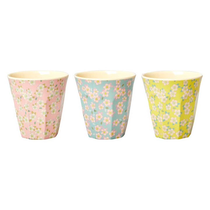 Rice - Melamin Cup Small Flowers Medium