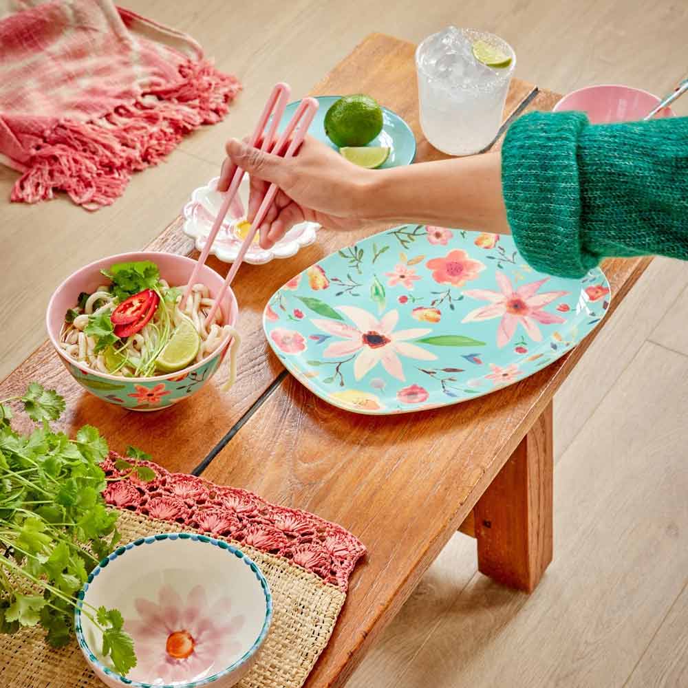Rice Melaminschüssel Selma Flower Mint Medium – Alsaba