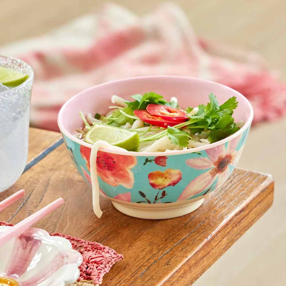 Rice Melaminschüssel Selma Flower Mint Medium – Alsaba