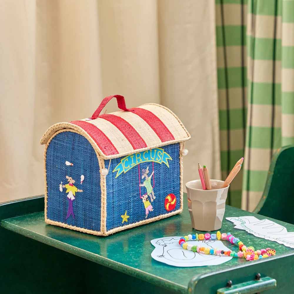 rice aufbewahrung Raffia Aufbewahrungshaus Circus Blau 24 cm – Alsaba