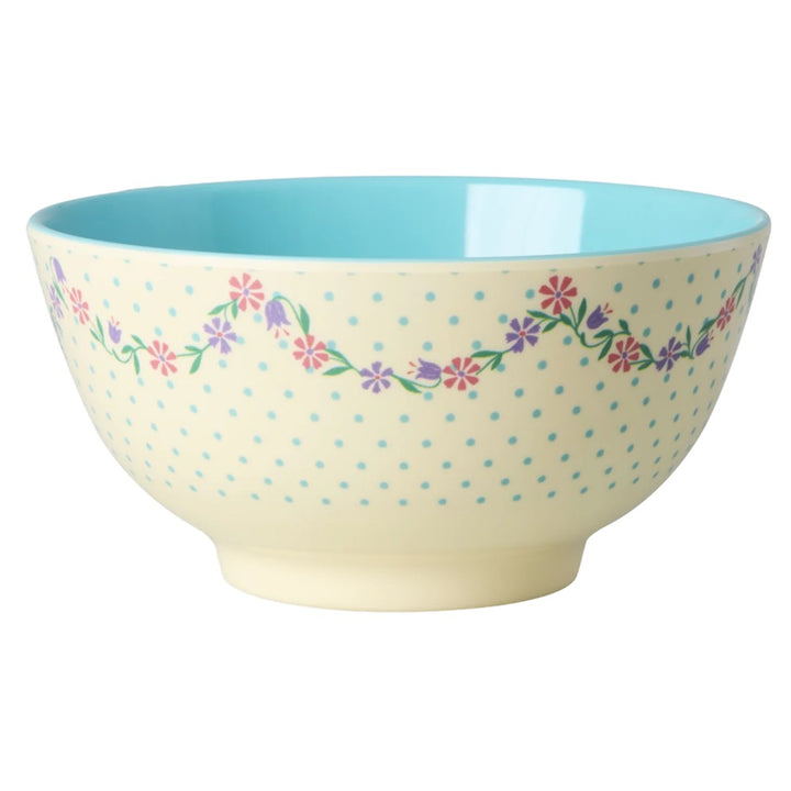 Rice - Schüssel Melamin Medium Crème Dots and Flowers