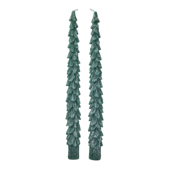 Rice - Stabkerzen Tanne Dunkelgrün 2er Pack