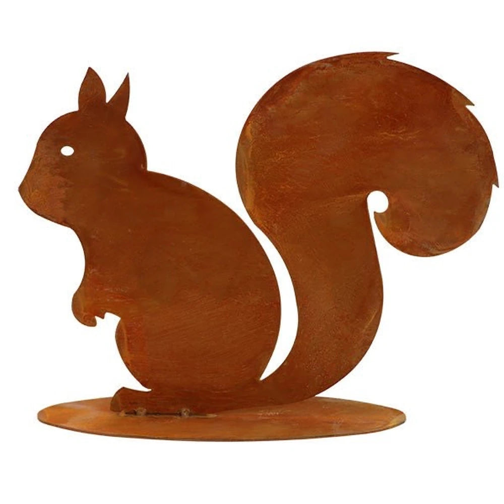 Rostikal Kecki - Scoiattolo Sfacciato In Metallo Ruggine Per Decorazione Autunnale, 20 Cm - 2