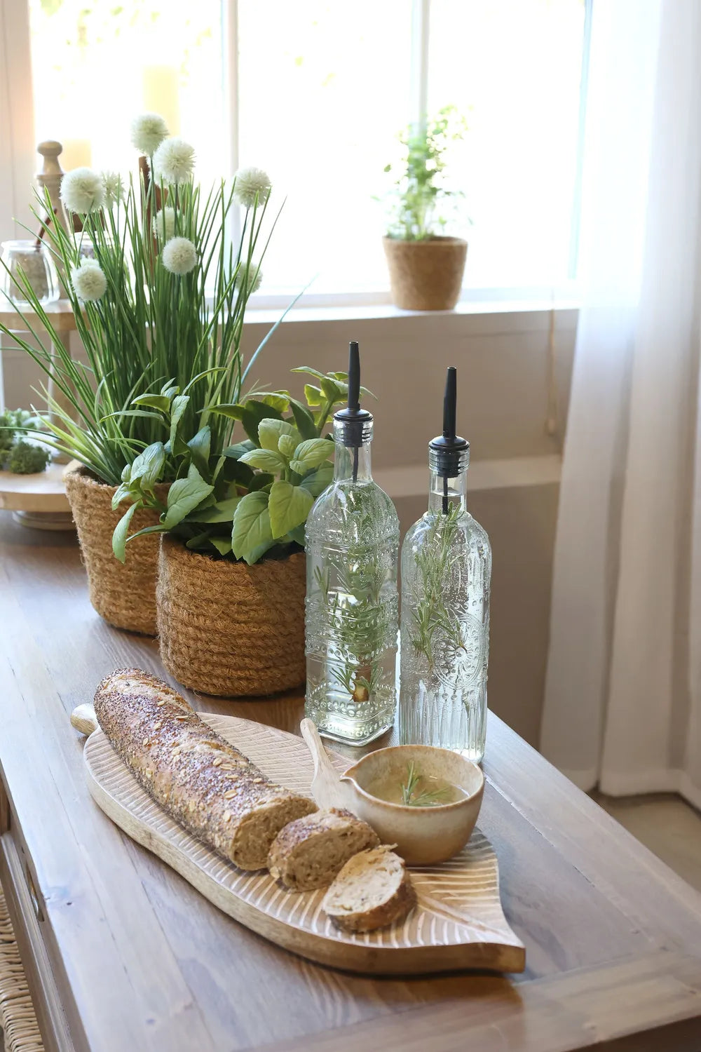 Chic Antique - Serviertablett Blatt aus Mangoholz