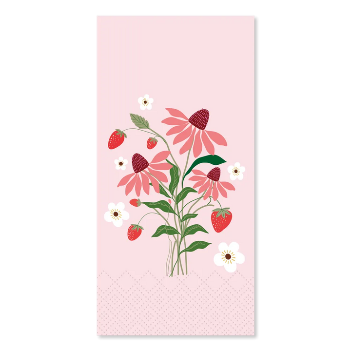 Chic Antique - Papierservietten Rosa mit Erdbeeren und Blumen
