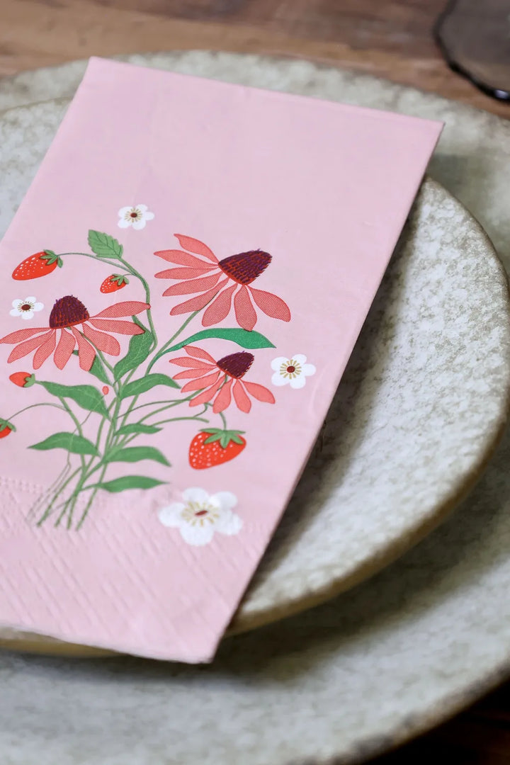 Servietten mit Erdbeeren - Sommerflair