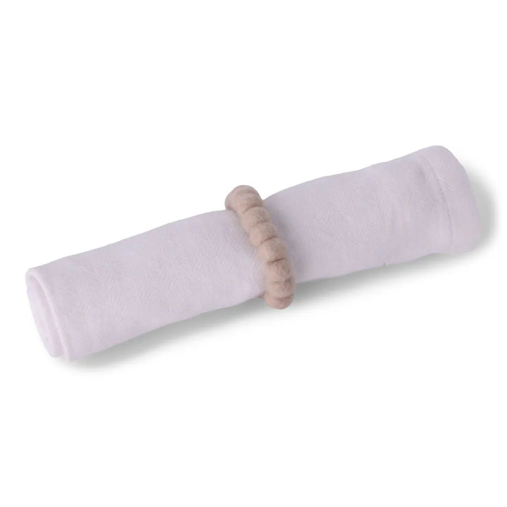 Gry &amp; Sif - Serviettenring Filzkugeln - Beige - 2er Set