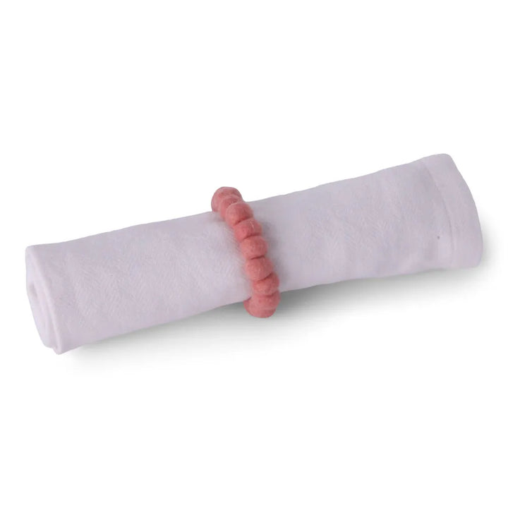Gry &amp; Sif - Serviettenring Filzkugeln - Dusty Red - 2er Set