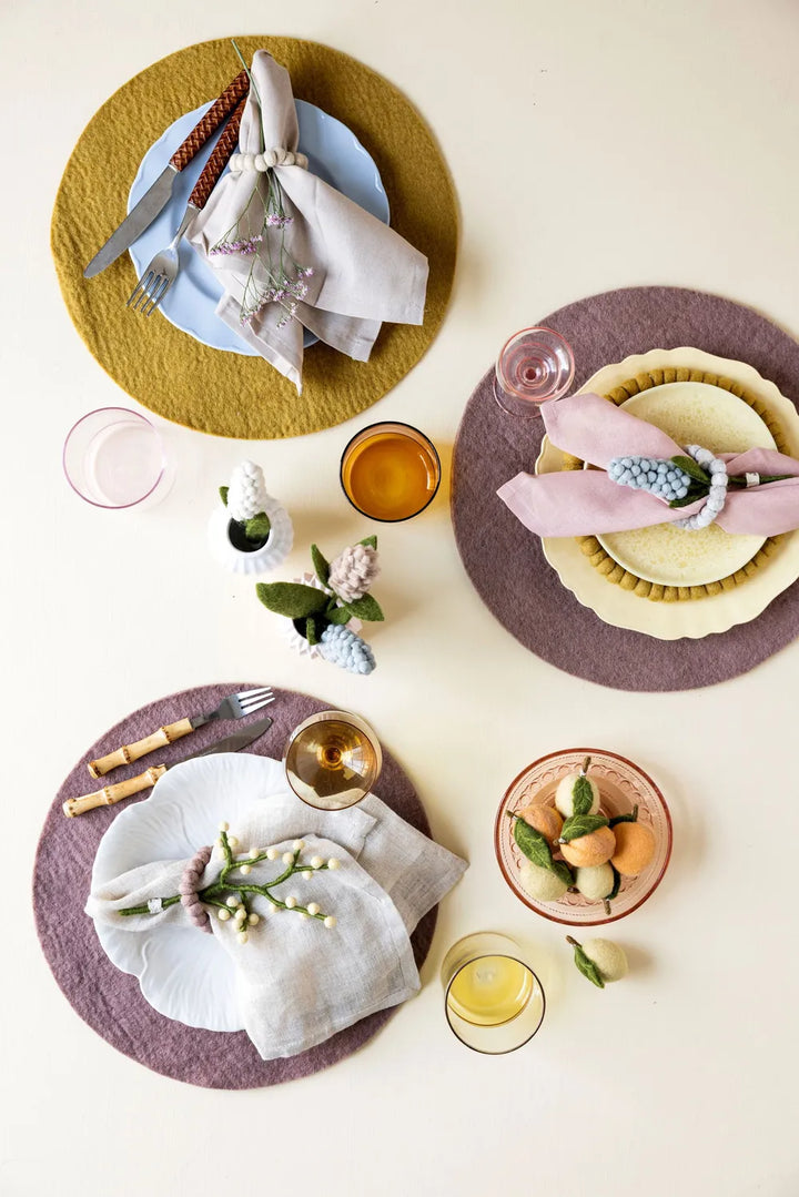 Gry &amp; Sif - Serviettenring Filzkugeln Lavendel 2er-Set