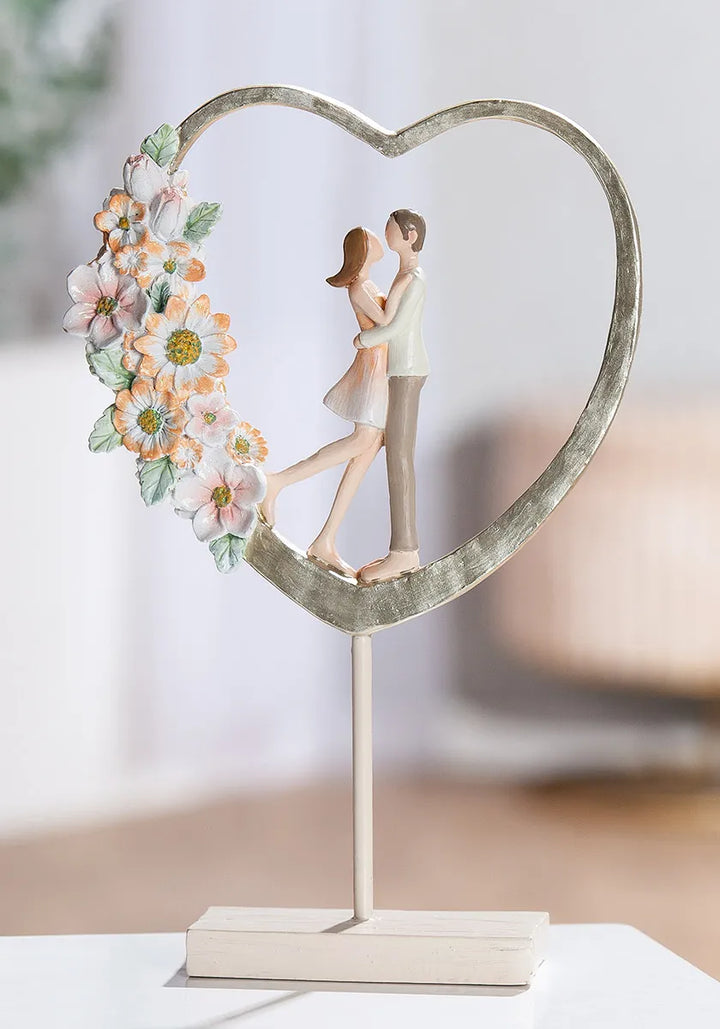 Gilde - Skulptur Herz Paar Floral Love