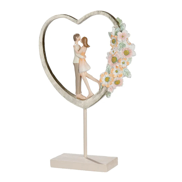 Gilde - Skulptur Herz Paar Floral Love