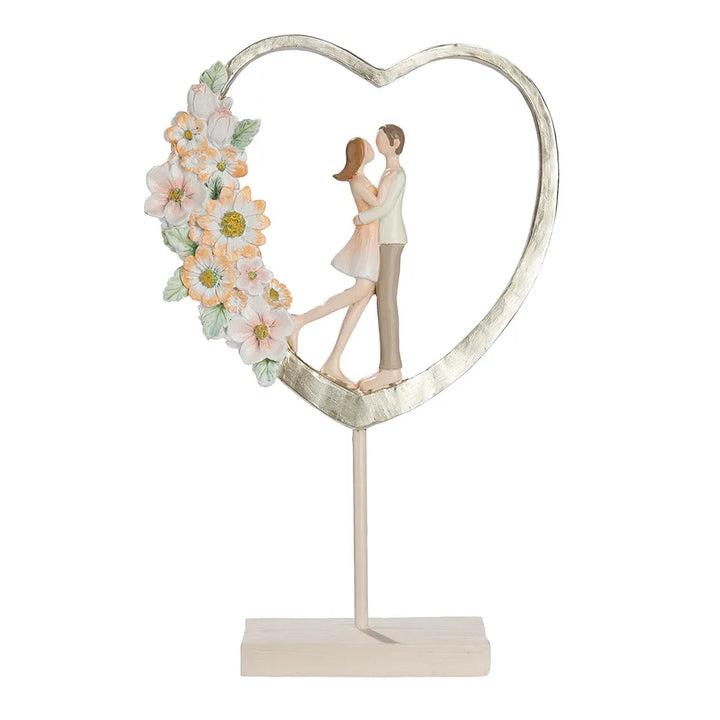 Gilde - Skulptur Herz Paar Floral Love