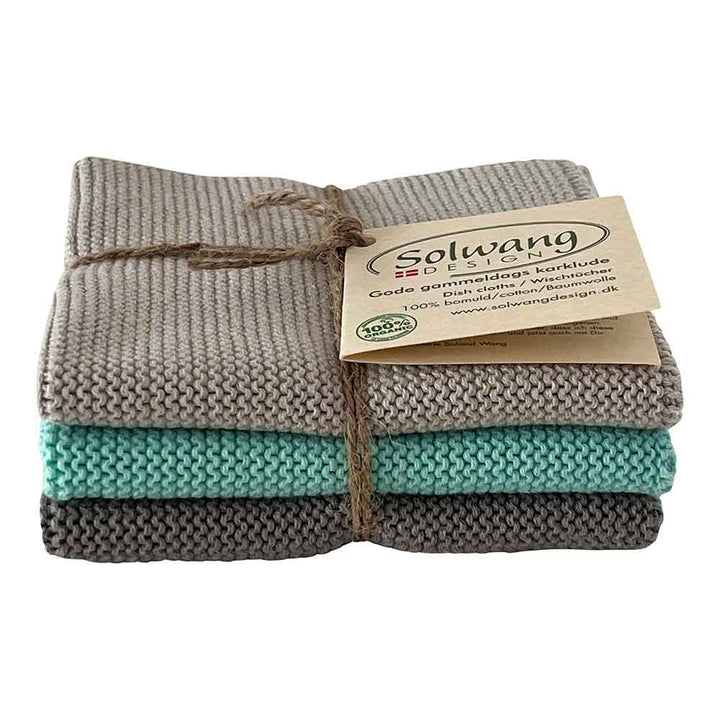 Solwang Wischtücher 3er Set - Aqua Grau