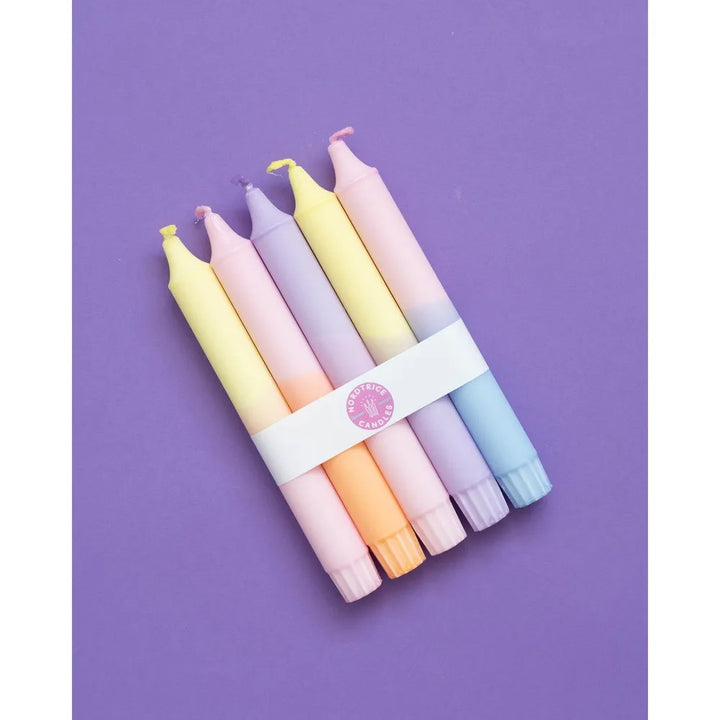 Nordtrice - 5er-Pack Stabkerzen Pastell Party Mix