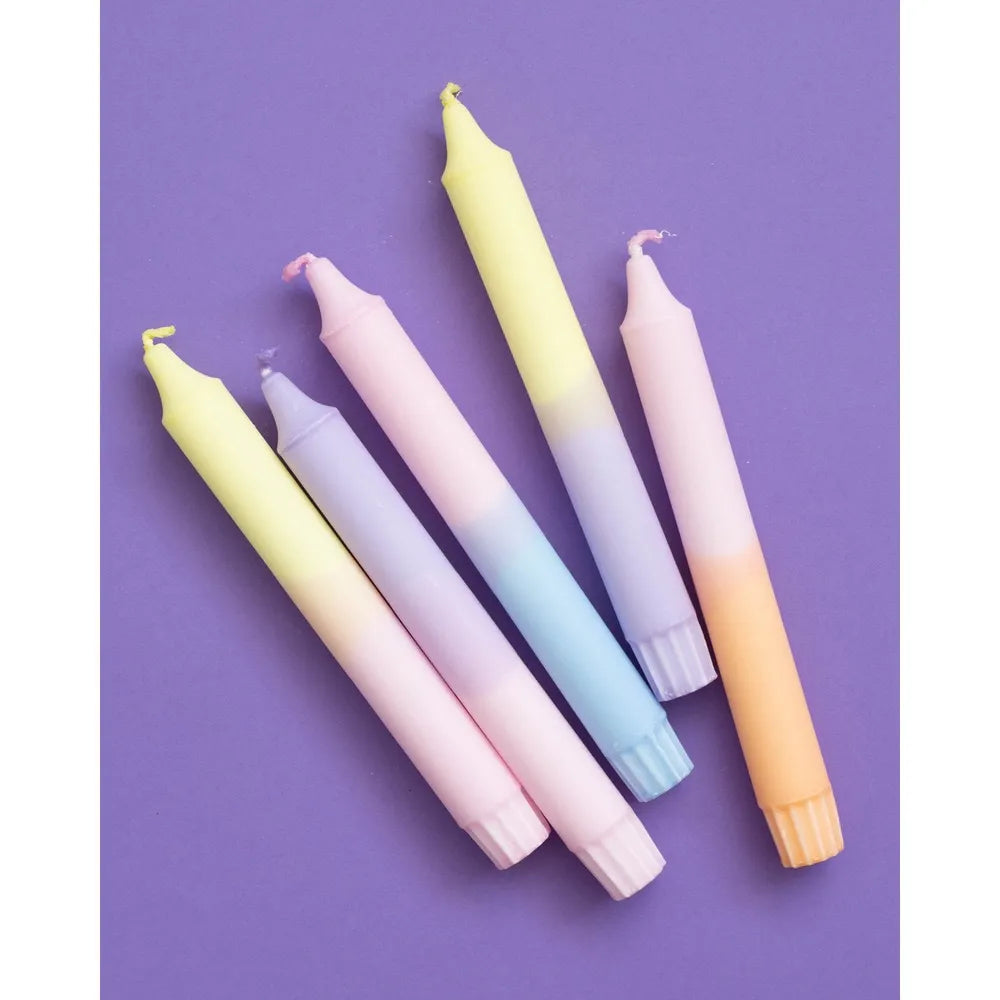 Nordtrice - 5er-Pack Stabkerzen Pastell Party Mix