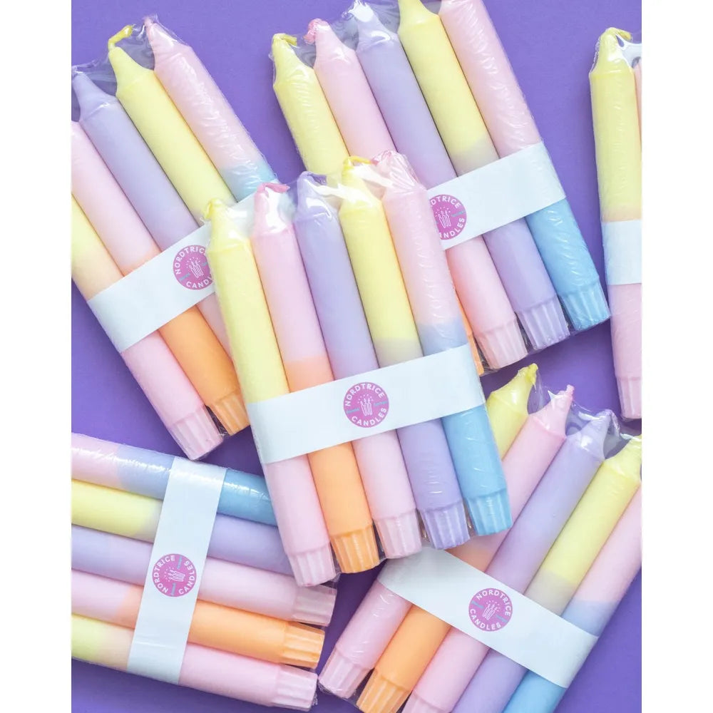 Nordtrice - 5er-Pack Stabkerzen Pastell Party Mix