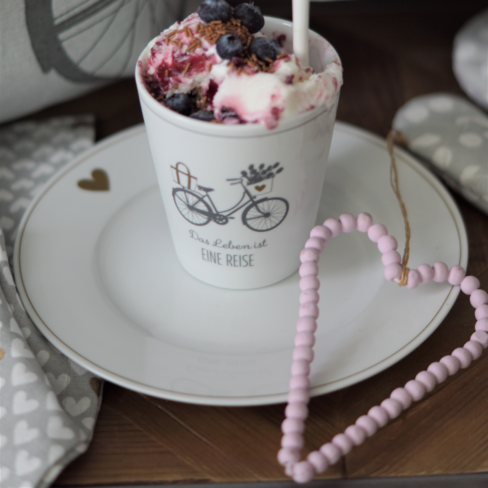 Krasilnikoff - Anhänger mit Holzperlen Herz mini rosa