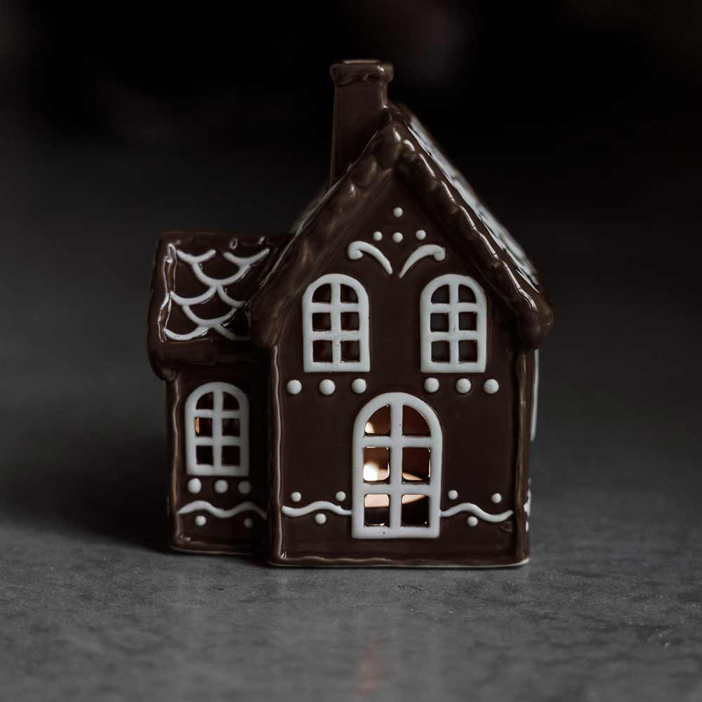 The Bridge Collection LED Lebkuchenhaus Strumpfhalter – Set Von 2, Leuchtend, Mit Timer, Batteriebetrieben