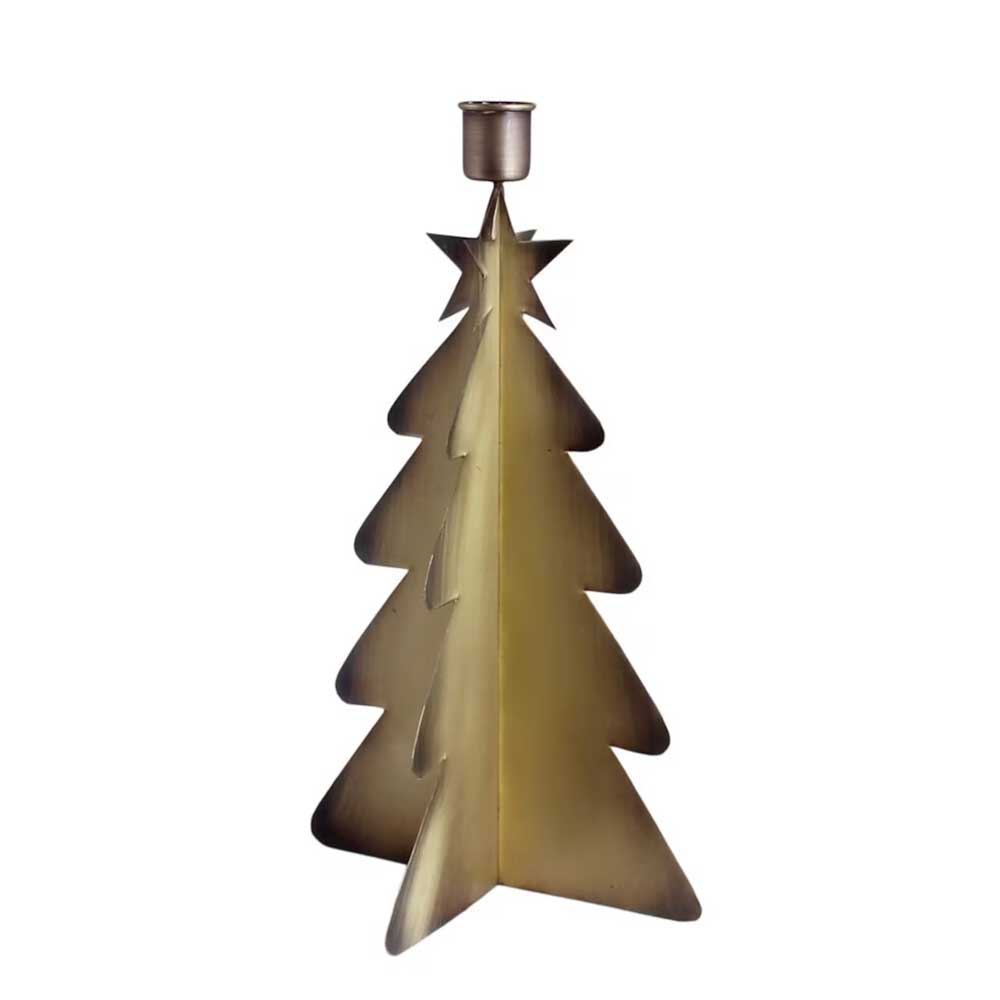 Kerzenhalter Weihnachtsbaum antik Messing