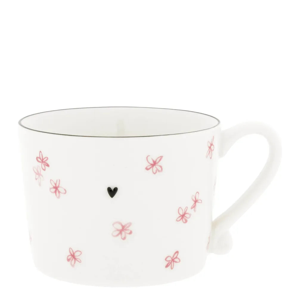 Bastion Collections - Tasse mit rosa Blumenmuster und Herz