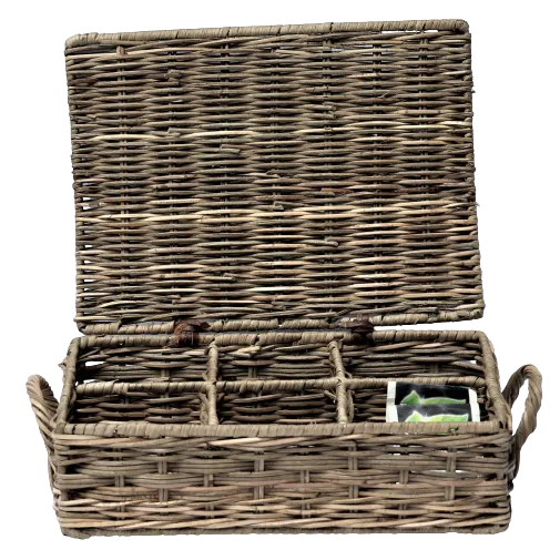Best Style Living - Quadratische Tee-Aufbewahrungsbox 'I love Tea' Rattan