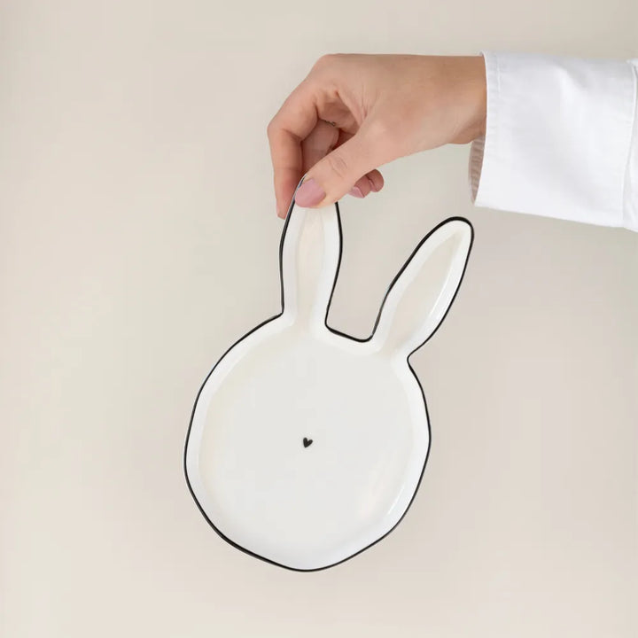 Bastion Collections - Teller in Hasenform Weiß mit Herz