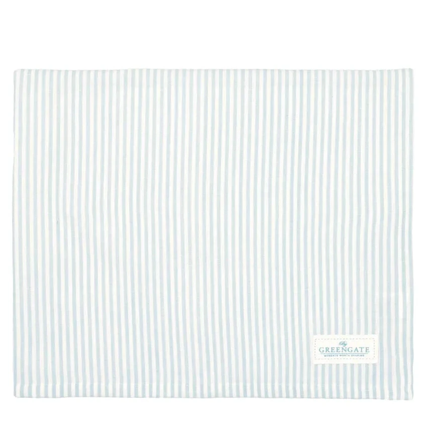 GreenGate - Tischdecke Alexa Hellblau gestreift 350 x 145 cm