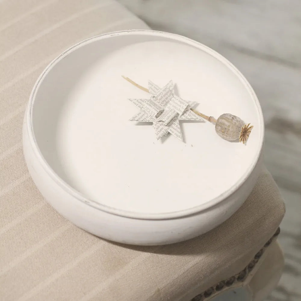 VL Home – Runde Schale für Deko Weiß Ø 20 cm