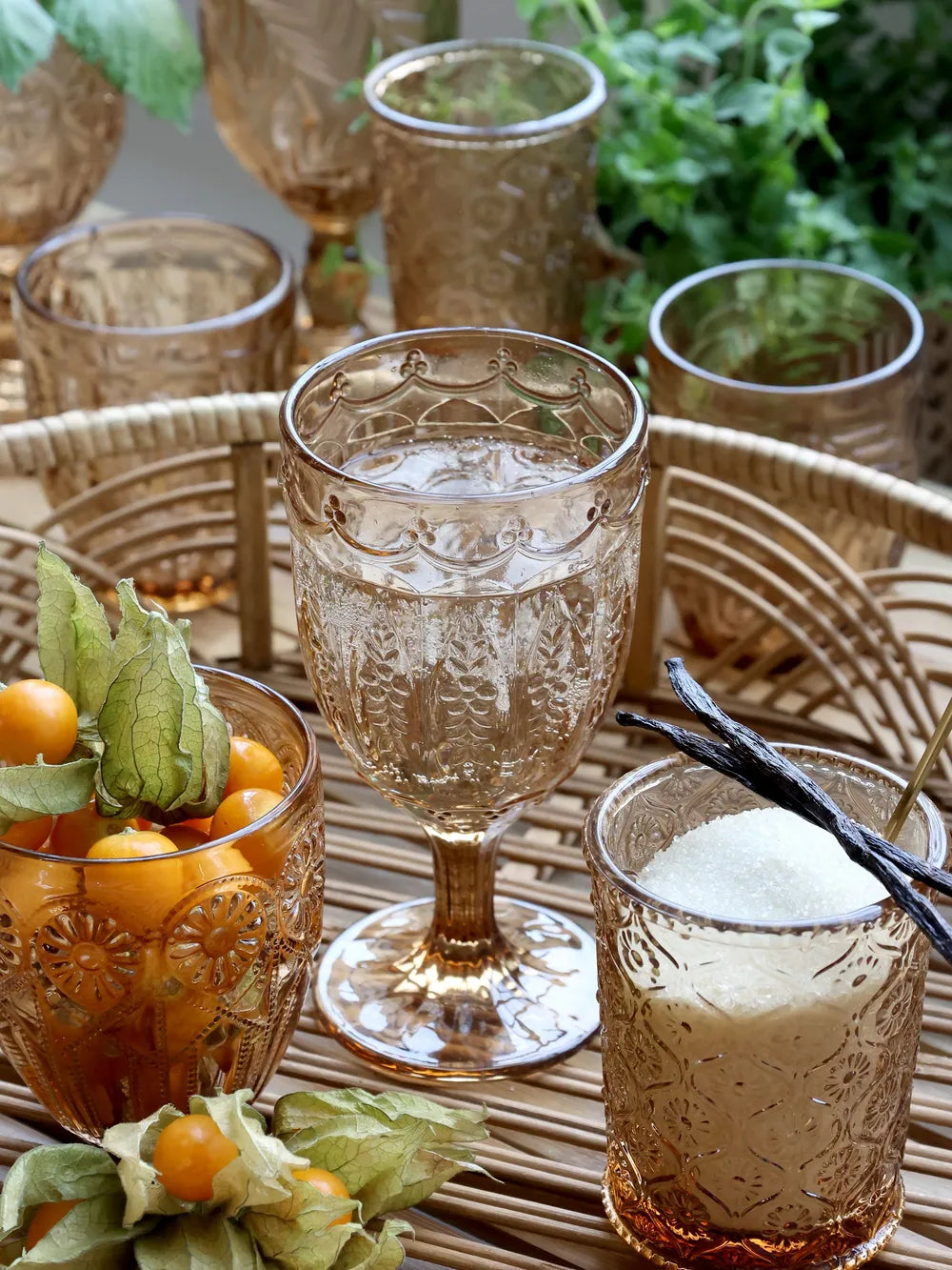 Vintage Gläser bunt - Sommer Boho Look