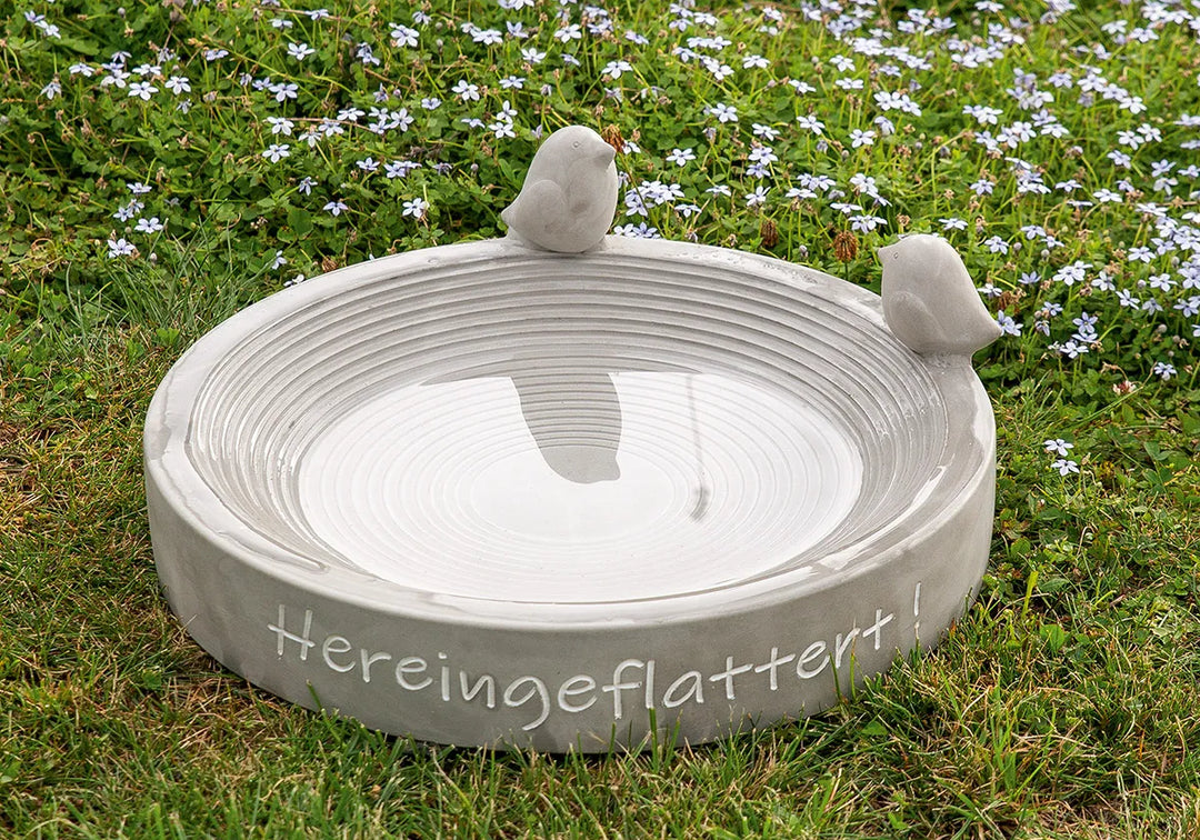Gilde - Vogeltränke, rund, "Hereingeflattert"