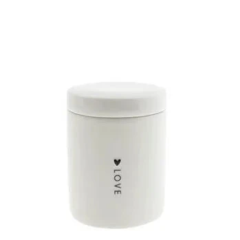 Bastion Collections - Vorratsdose 'Love' mit Herz aus Steingut Weiß