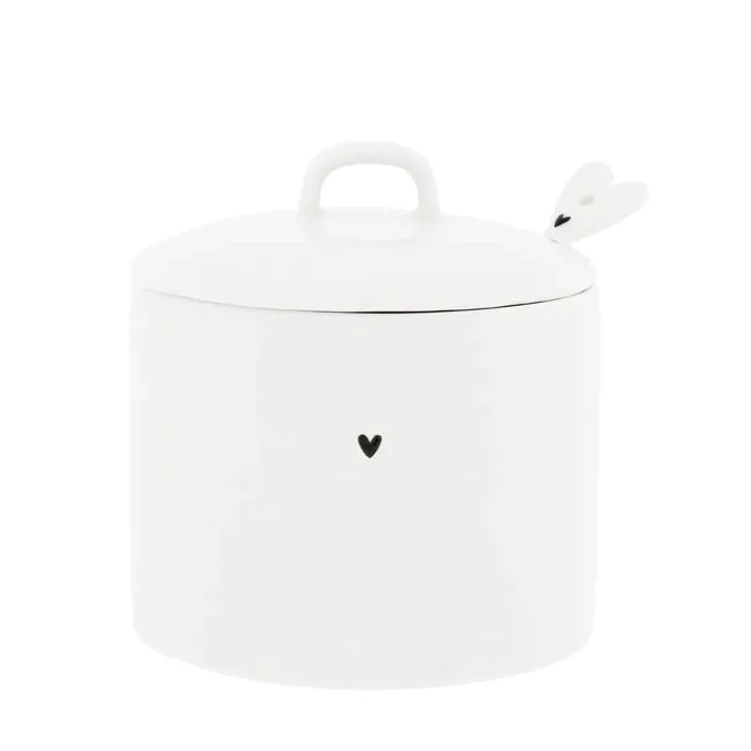 Bastion Collections - Zuckerdose mit Herz und Löffel Weiß