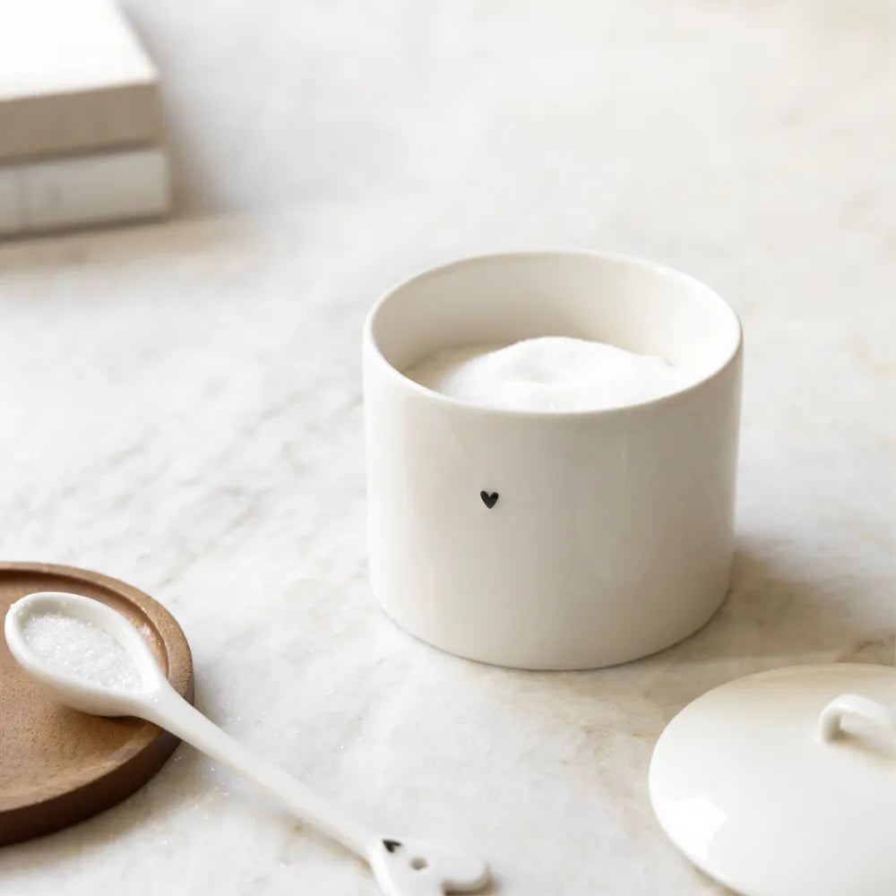 Bastion Collections - Zuckerdose mit Herz und Löffel Weiß