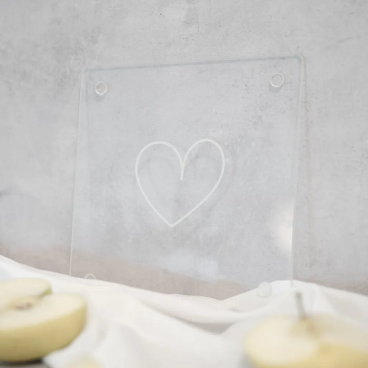 Bake Affair Glasschneidebrett mit Weißem Herz