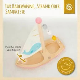 Bieco Spielwaren Holzsegelschiff mit Walmotiv FSC®