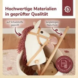 Bieco Steckentiere mit Holzrädern – Ginger, Fine &amp; Mika — Pferd Ginger