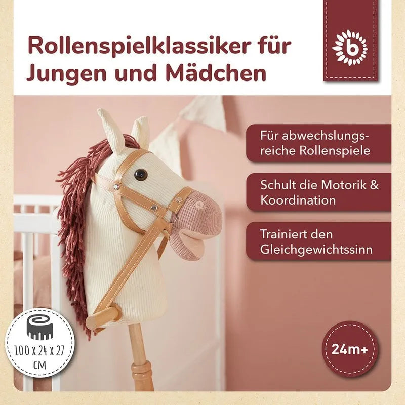 Bieco Steckentiere mit Holzrädern – Ginger, Fine &amp; Mika — Pferd Ginger