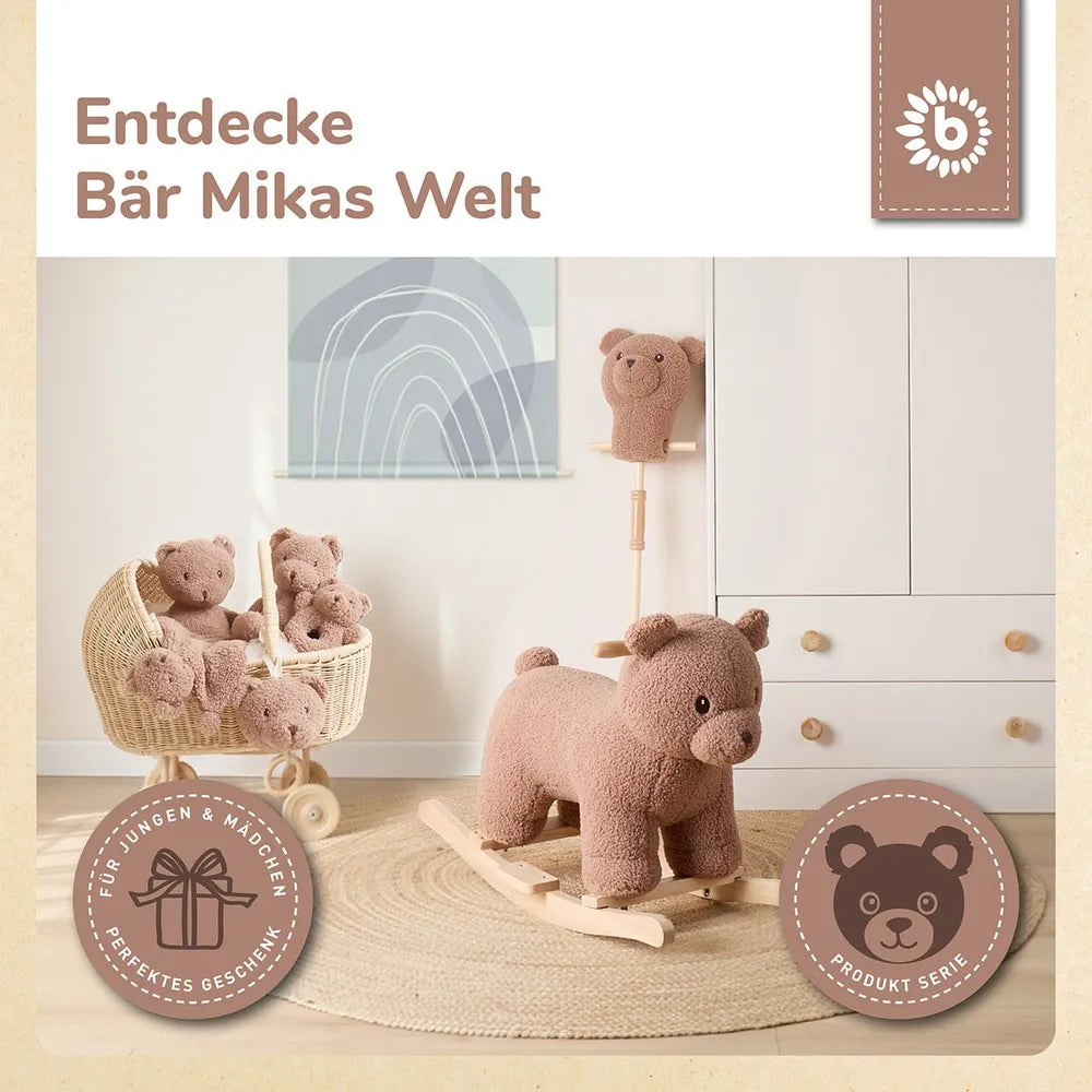 Bieco Spielwaren Stofftier Steckentier Bär Mika Holz