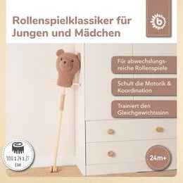 Bieco Spielwaren Stofftier Steckentier Bär Mika Holz