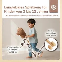 Bieco Spielwaren Stofftier Steckentier Bär Mika Holz