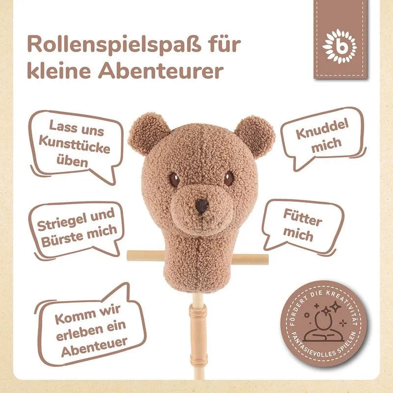Bieco Spielwaren Stofftier Steckentier Bär Mika Holz