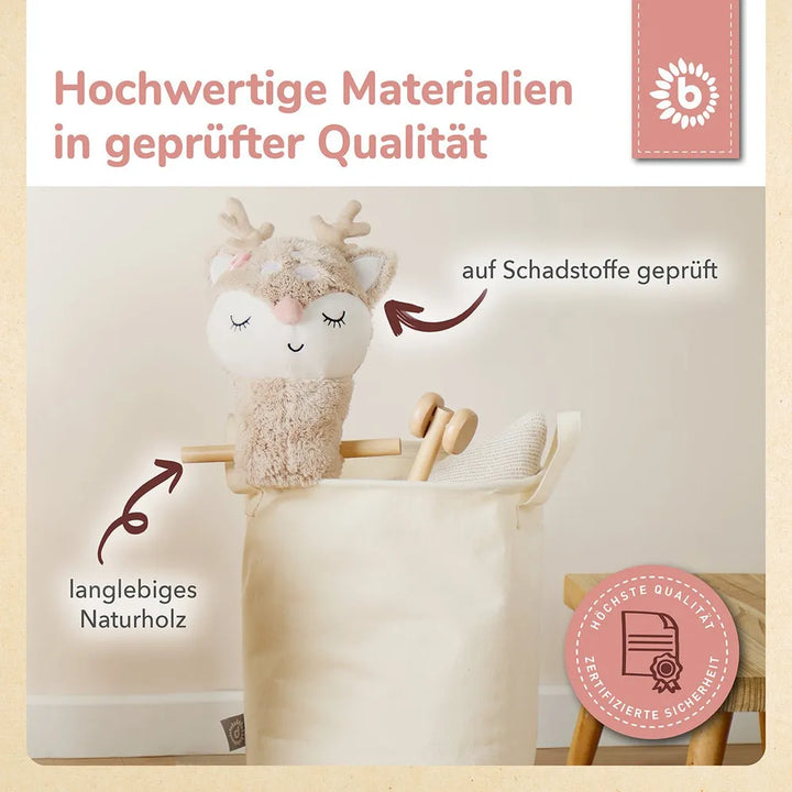 Bieco Spielwaren Steckentier Reh Ella mit Holzrädern