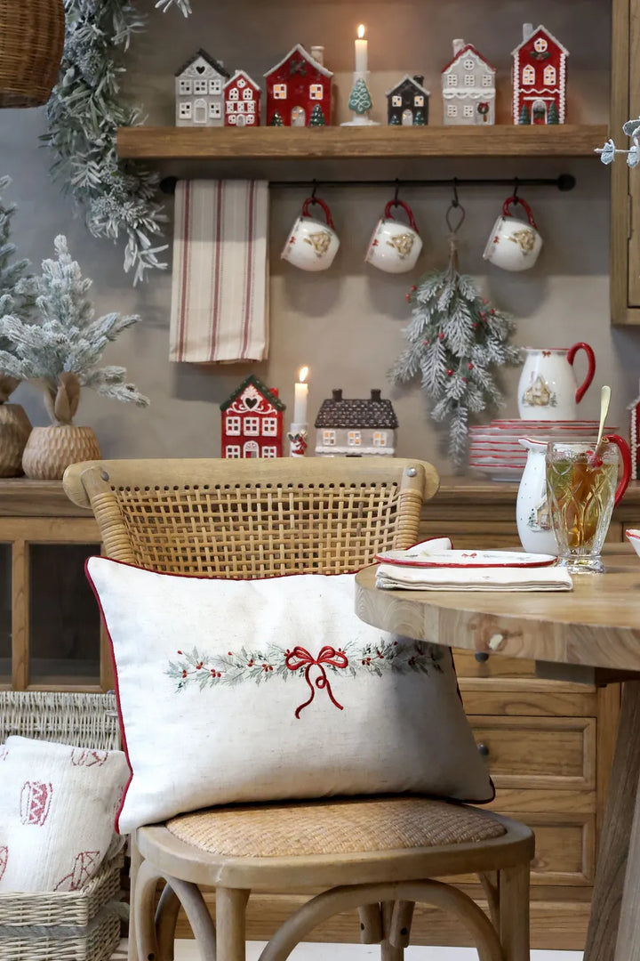 Chic Antique Kissenbezug Aix Schleifen Leinen 50 cm