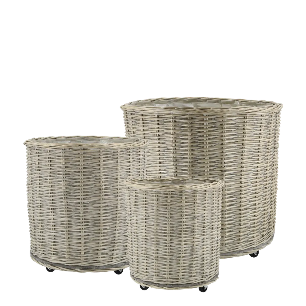 Chic Antique - Weiden-Übertopf Set Natur
