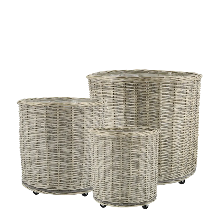 Chic Antique - Weiden-Übertopf Set Natur