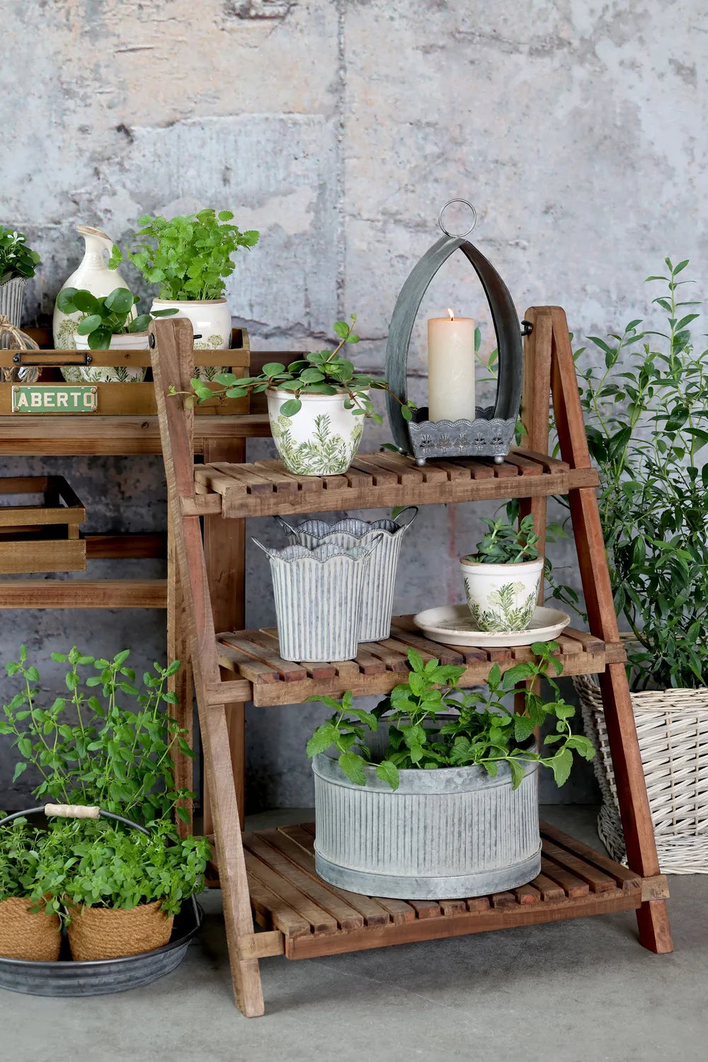 Chic Antique - Übertopf mit Rillen und Griffen Set von 3