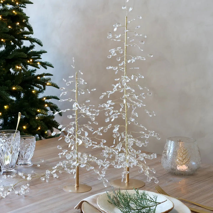 Chic Antique - Weihnachtsbaum mit Acrylprismen und Golddraht — Höhe: 42 cm