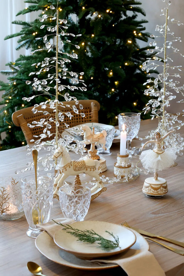 Chic Antique - Weihnachtsbaum mit Acrylprismen und Golddraht — Höhe: 42 cm