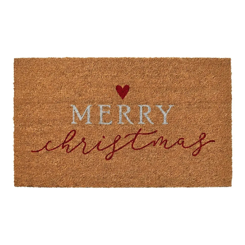 Clayre &amp; Eef. Fußmatte Kokos Merry Christmas Herz