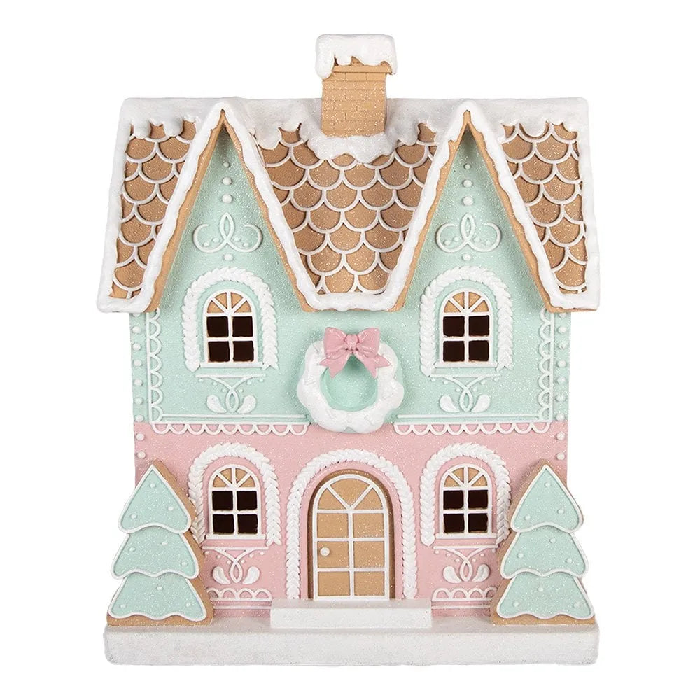 Clayre &amp; Eef. Lebkuchenhaus Dekofigur Pastellfarben